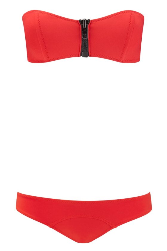 Lisa Marie Fernandez Zip Bandeau Lauren Bikini, $325; barneys.com